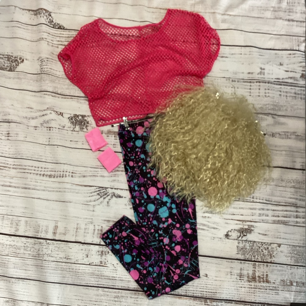 1804. 80’s Women's Neon Halloween Costume Workout 5pc set🎉